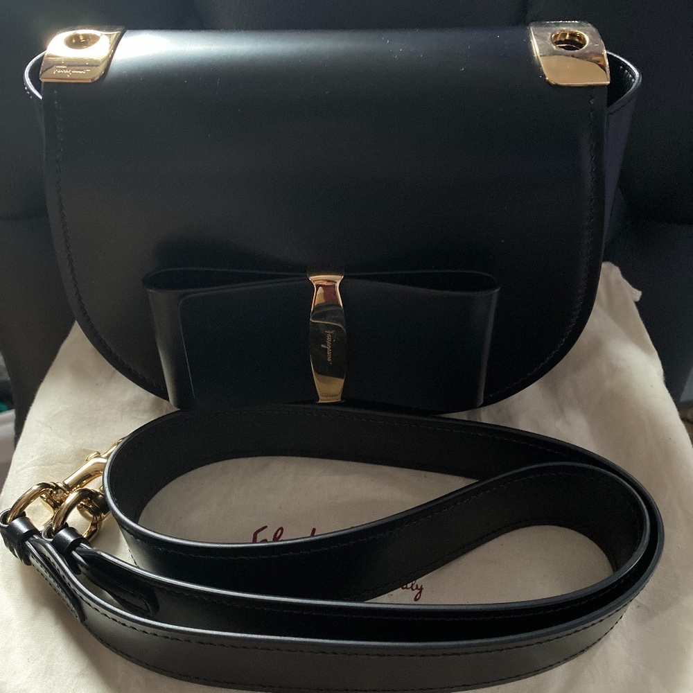 Salvatore Ferragamo black leather bag